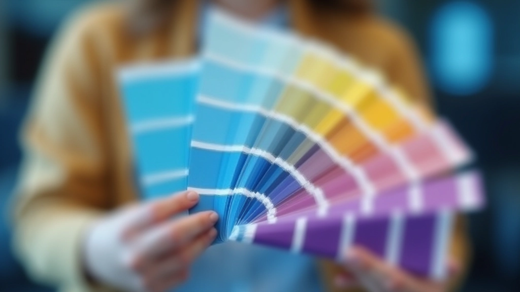 Paleta de cores mostrando combinações seguras: azul e amarelo, verde e roxo, diferentes tons de cinza com contraste marcado