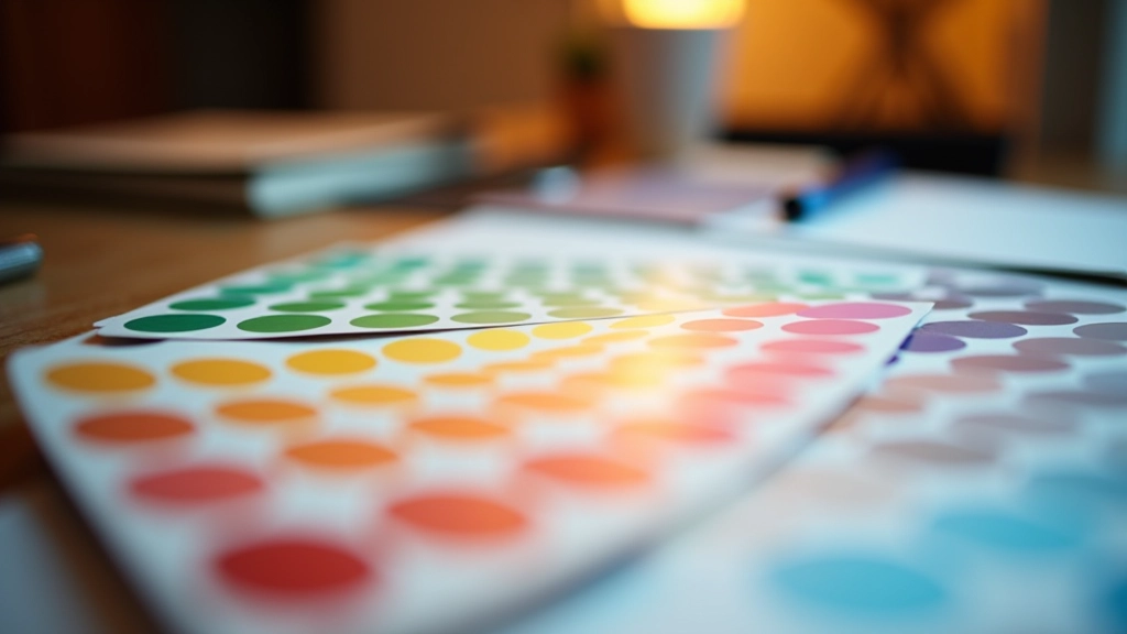 Palete de cores vibrantes com diferentes tons claramente distintos, testada para daltonismo, em um espaço de design moderno